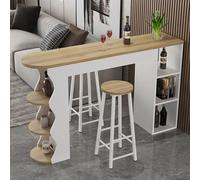 Industrial Rectangular Bar Table - Tall Counter Height Dining Table, Rustic Narrow Long Coffee Table for Kitchen & Bar, Space-Saving High Top Table without Chairs