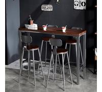 Industrial Rectangular Bar Table With metal base,Solid Wood Pine Table Top Dining Room Bar Table,Bar Table Modern outdoor Simplicity Style Coffee Table,Narrow Pub Patio Bar Table,No stools(200*40*105c
