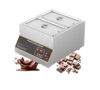 Industrial Refinadora de Chocolate-5 Sided PTC Heating,Chocolate Melting Pot-12kg Tank,Chocolate Tempering Machine,Precise Digital Control for Dipping Fruit and Truffles(2Tank)