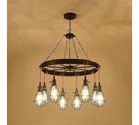 Industrial Retro Chandelier Creative LED Pendant Light for Living Room Bedroom Villa Loft Clothing Store Internet Café Bar - 8-Light Suspension Lamp