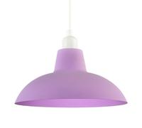 Industrial Retro Designed Matte Soft Lilac Curved Metal Ceiling Pendant Lighting Shade | 29cm Diameter by Happy Homewares
