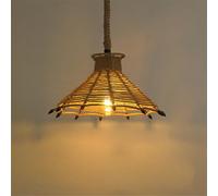 Industrial Retro Hemp Rope Pendant Light - Creative Chandelier for Cafe Restaurant Bar Bedroom & Clothing Store - Unique 45CM Hanging Lamp Design
