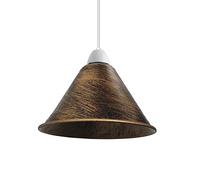 Industrial Retro Kitchen Vintage Metal Loft Bar Hanging Chandelier Lighting Rustic Pendant Lamp Shade (Cone 18CM-Brushed Copper)