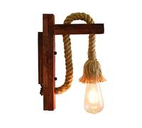 Industrial Retro Log Decorative Attic Wall Sconce Light E27 Vintage Hemp Rope Lighting Fixtures Antique Farmhouse Barn Wall Lamps for Hallway Restaurant Bar