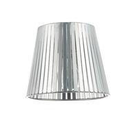Industrial Retro Matte Silver Light Shade with Flat Metal Strips - Cone Shaped | 16cm x 12cm x 18cm | for Kitchens Dining Rooms Lounges Restaurants etc by Happy Homewares