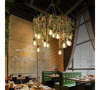 Industrial Retro Pendant Light Creative Hemp Rope Design Perfect for Music Bars Coffee Shops Tea Houses Clothing Stores Green Plant Shops LED Lighting (O 16 Lights)