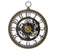Carousel Home Industrial Retro Pocket Watch Gear Cog Clock | Steampunk Vintage Style Wall Clock | Wall Clock Antique Effect Distressed Round Clock