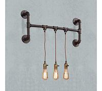 Industrial Retro Wall Light 3 Light E27 Wrought Iron Creative Water Pipe Wall Lamp Metal Steampunk Bar Decorative Wall Aisle Water Pipe Wall Sconce for Balcony Porch Stair Restaurant Cafe Interesting