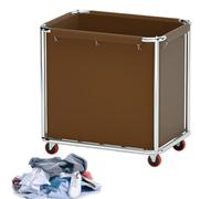 Industrial Rolling Laundry Cart with Removable Bag, Heavy-Duty Stainless Steel Frame for Commercial and Hotel Use