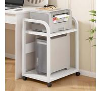 Industrial Rolling Printer Cart with Lockable Wheels and Storage Shelf for Secure Office and Home Use