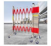 Industrial Rolling Traffic Barrier 1.2x0.4x7m Expandable Stainless Steel Security Gate Retractable Mobile Fence for Construction Sites Garages Schools Safety Solutions.