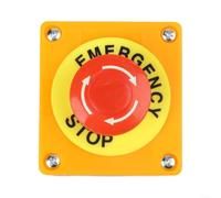 Industrial Safety E-Stop Station Box Waterproof Push Button Switch Latching Mushroom Head for Machine Control Systems Weatherproof Enclosure 10A