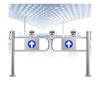 Industrial safety gate, retractable metal bar, 90° access gate for cash register counters, secure import/export area, dimensions 110x97cm