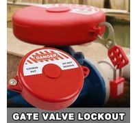 Industrial Safety Gate Valve Lockout for 25-64mm and 64-127mm Diameters, Red ABS Plastic Round Tank and Bottle Locking Device for Pipeline, Globe and Handwh(64-127mm)