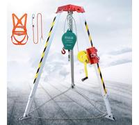 Industrial Safety Tripod with Winch - Aluminum Rescue Equipment for Fall Protection, Emergency Response & Commercial Use, Lifting System for Secure Operations
