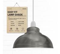 Industrial Satin Nikel Metal Ceiling Lamp Shade 29cm Retro Pendant Light Shade for E27 Fitting, Kitchen, Bedroom, Living Room Dome Lampshade for Ceiling Lights Home Lighting Decor