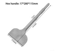 Industrial SDS Electric Hammer Chisels with Hex Handle Flat and V Type Tile Chisels for Cement Wall Breaking and Stone Cutting Applications (Type2)