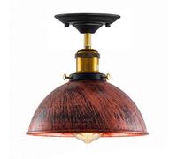 Industrial Semi Flush Mount Ceiling Light E27 Metal Dome Lampshade Pendant Light Fixture For Kitchen Hallway Bedroom Dining