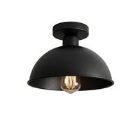 Industrial Semi Flush Mount Vintage Ceiling Light Metal 21Cm Dome Lampshade Pendant Light For Farmhouse Porch Kitchen