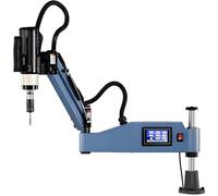 Industrial Servo Electric Tapping Machine 600W, M3-M16, 360° Universal Arm, Stepless Speed, CNC Touch Screen, Vertical Flexible Tapper for Steel and Aluminum, 8PCS ANSI Collets