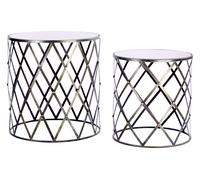 Premier Housewares Avantis Diamond Design Tables - Set of 2