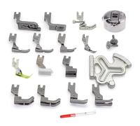 Industrial Sewing Machine Presser Foot Kit 19Pcs Set, Fit for Singer 188K 191D 195K 196K, JUKI DDL-5550 DDL-5600 DDL-8300 DDL-8500