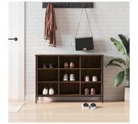 Industrial Shoe Cabinet Brown Oak 100x35x70 cm Engineered Wood & Iron with Shelf