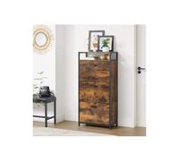 Industrial Shoe Cabinet Tall Storage Shelves Rustic Metal Cupboard Vintage Hall