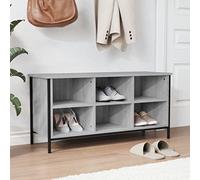 Industrial Shoe Cabinet with Open Shelves & Metal Legs 2-Tier Storage nizer for Small Spaces 100x35x50 cm Entryway & Hallway Rack Stylish Footwear Storage Solution