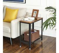 Industrial Side Table, End Table, Bedside Table With Mesh Shelf, Easy Assembly, Narrow And Space Saving In Living Room