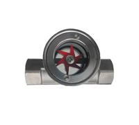 Industrial Sight Glass Flow Indicator, 304 Stainless Steel Sight Water Flow Indicator Flow Viewer Flowmeters for Pipe Accessories (DN25)