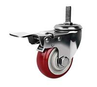 Industrial Silent Swivel Caster Wheel, 2.5"-5" Polyurethane, with Brake, Stainless Steel 304 Support, Universal Heavy-Duty Design for Smooth Mobility