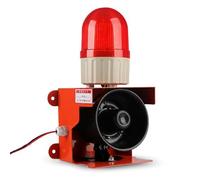 Industrial Siren Alarm 120dB Loud Horn, 20W Industrial Alarm Siren with LED Strobe Light, Outdoor Emergency Strobe Security Alarm System for Factories & Homes