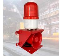 Industrial Siren Alarm, LED Warning Security Strobe Light for Emergency Alarm, Home Security, Adjustable Volume and Change Audio