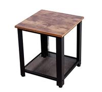 Industrial Sle Small Square Coffee Table - Creative Wooden Side Table for Living Room, Bedroom, Hotel - Fashable Corner Fur for Modern Spaces