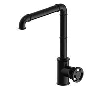 Industrial SLE Steampunk Kitchen Sink Faucet Black Brass Retro Mixer Tap High Spout Single Handle Perfect for Bathroom & Kitchen Decor