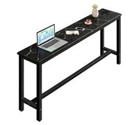 Industrial Sl ar Table, Narrow Breakfast & Dining Table with Metal Legs, Non-Slip Kitchen Pub Table for Small Spaces, Living Room & Patio 120x40x100cm