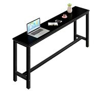 Industrial Sl ar Table, Narrow Breakfast & Dining Table with Metal Legs, Non-Slip Kitchen Pub Table for Small Spaces, 100x40x100cm - Perfect for Patio & Living Room