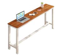 Industrial Sl ar Table, Narrow Kitchen Pub Table with Metal Legs, Modern Breakfast & Dining Table, Non-Slip Design for Small Spaces, 100x40x100cm, Perfect for Patio & Living Room