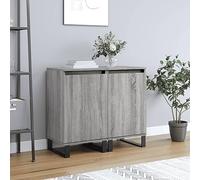 Industrial Slim Sideboard Cupboard with Door & Shelf - Rustic Design Storage for Bedroom and Kitchen, 40x35x70 cm, Set of 2 Units