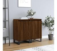 Industrial Slim Sideboard Cupboard with Door & Shelf - Rustic Design Storage for Bedroom and Kitchen, 40x35x70 cm, Set of 2 Units