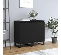 Industrial Slim Sideboard Cupboard with Door & Shelf - Rustic Design Storage for Bedroom and Kitchen, 40x35x70 cm, Set of 2 Units