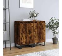 Industrial Slim Sideboard Cupboard with Door & Shelf - Rustic Design Storage for Bedroom and Kitchen, 40x35x70 cm, Set of 2 Units