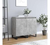 Industrial Slim Sideboard Cupboard with Door & Shelf - Rustic Design Storage for Bedroom and Kitchen, 40x35x70 cm, Set of 2 Units