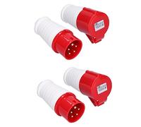 Industrial Socket,2PCS Industrial Socket Connector 5 Pin IP44 3 Phase Male Female Plugs and Sockets 16A 380V-415V