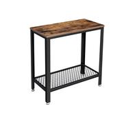 Industrial End Table Vintage Retro Sofa Side Stand Rustic Wooden Metal Frame UK