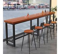 Industrial Solid Wood Bar Table - 55.1" Counter Height Dining Table, Narrow Kitchen Pub Table with Sturdy Metal Frame - Modern Farmhouse Style for Home & Restaurant
