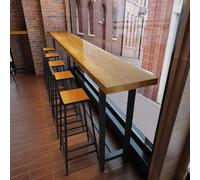 Industrial Solid Wood Bar Table, Rectangular Narrow Dining Table, Country-style High Counter Table, Suitable For Kitchens, Dining Rooms, Living Rooms, Cafes, Bars(15.7x94.5in)