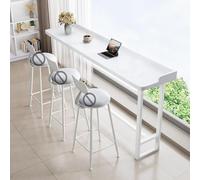 Industrial Solid Wood Narrow Bar Table with Fence 71in High Top Pub Table Rectangular Kitchen Breakfast Counter for Restaurant Coffee Shop Bistro and Home