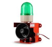 Industrial Sound and Light Alarm Siren,120dB Security Warning Lamp Horn Tower,LED Strobe Light for Factories,Terminals,Security Home Alarm (Green 380V)